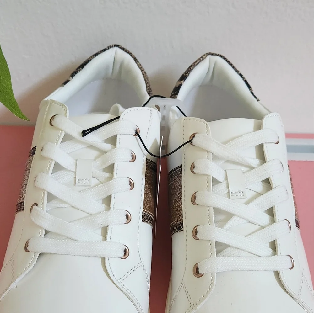 West Loop Whitr/Glittery Snakeskin Patterned Sneakers - Picture 6 of 10